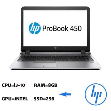 لپ تاپ استوک HP Probook 450 G7 | 15.6″ FHD | Core i3-10110U | 8GB RAM | 256GB SSD | Gray