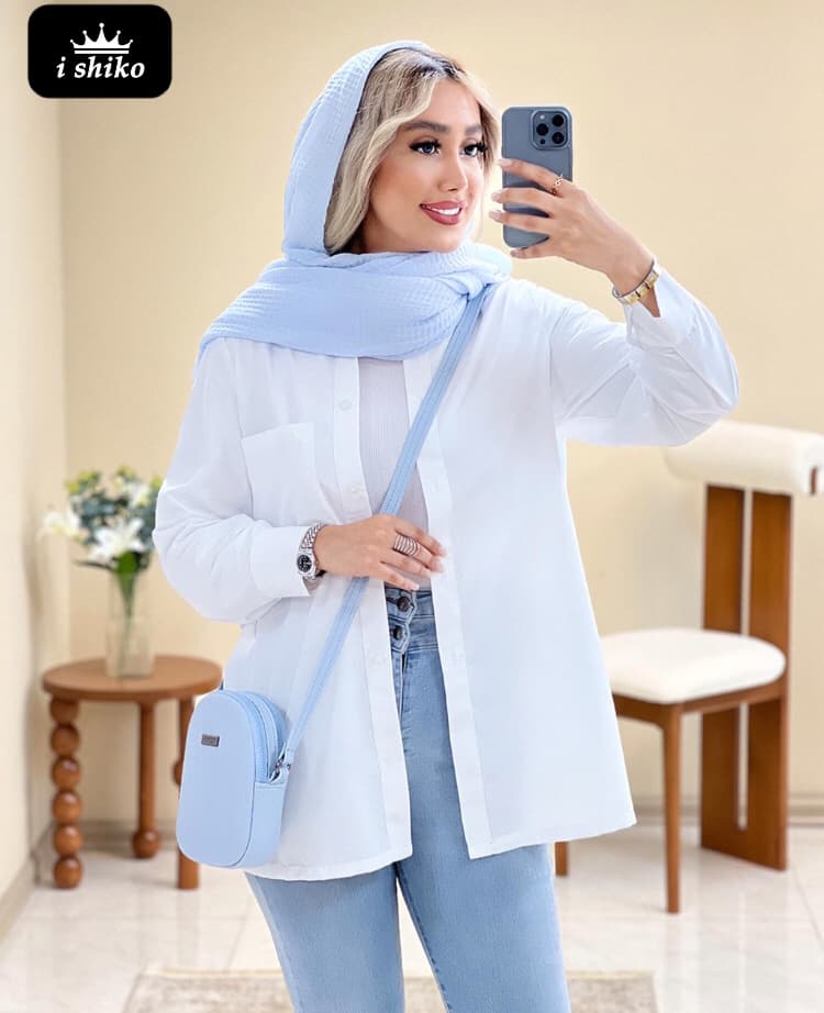 شومیز یقه مردانه کد 16646
