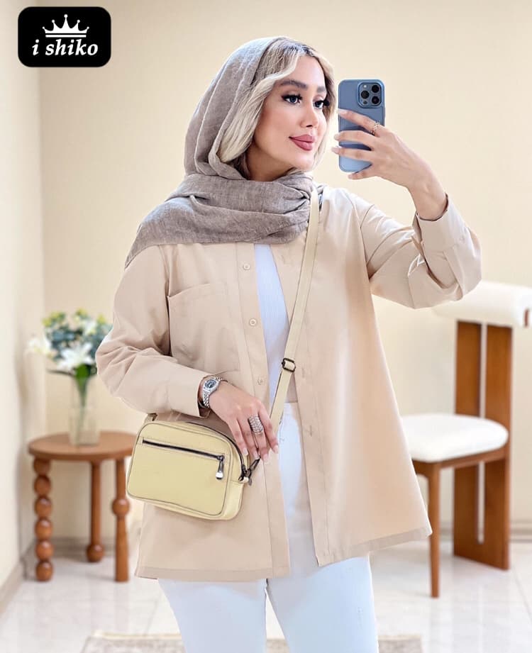 شومیز یقه مردانه کد 16646 — تصویر ۶