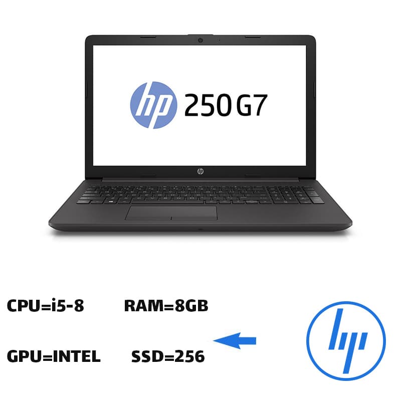 لپ تاپ استوک HP ProBook 250 G7 | Core i5-8265U | GRAY | رم 8GB | SSD 256GB | گرافیک Intel