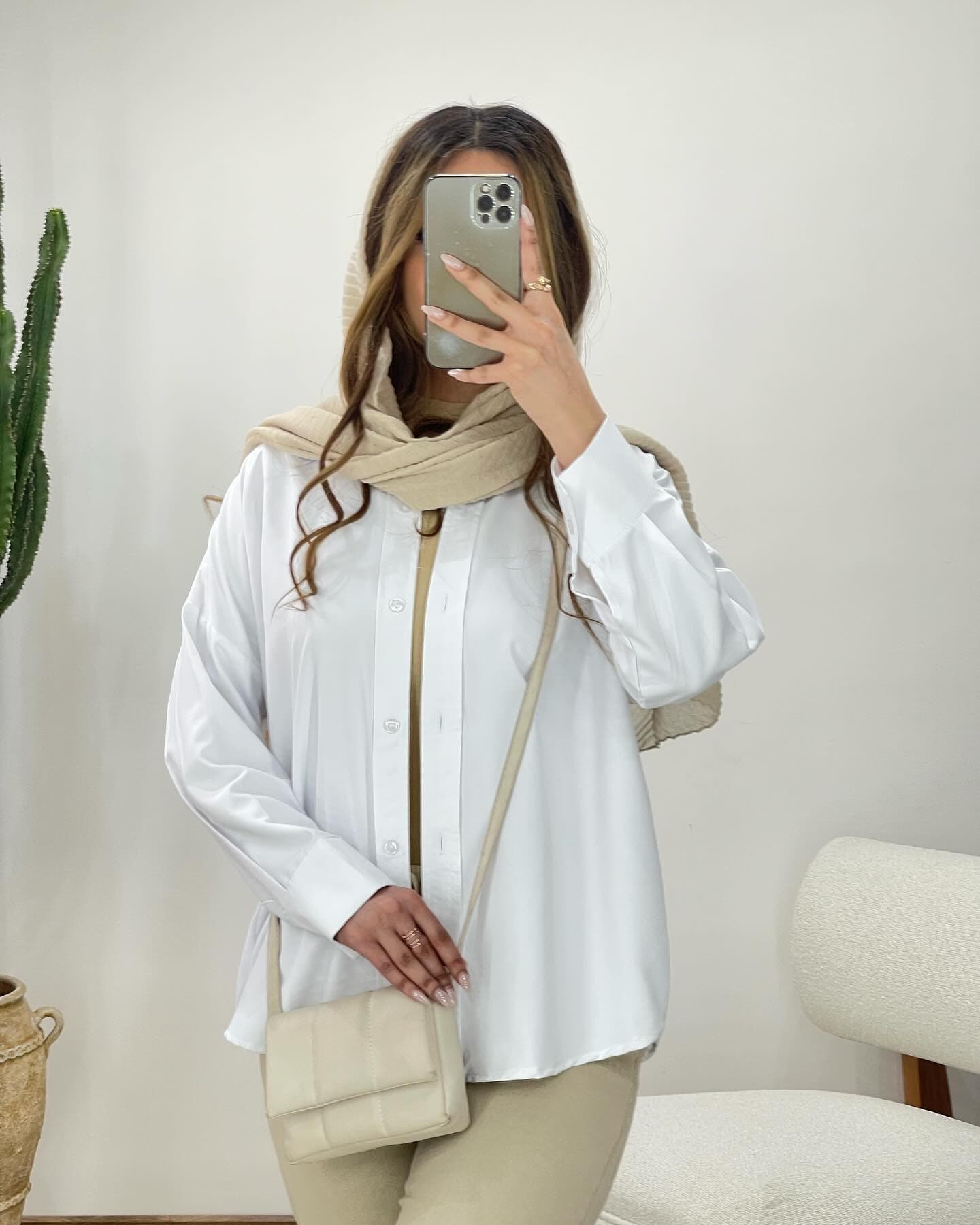 شوميز سفيد ساده پوپلين كد 11740