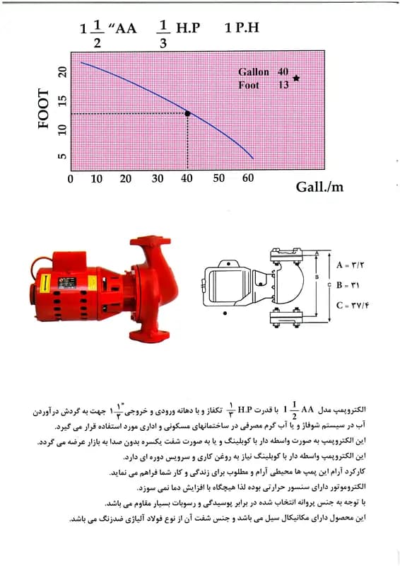پمپ تهران بلندکاست AA 1.1/2 اینچ کوپلینگی — تصویر ۳