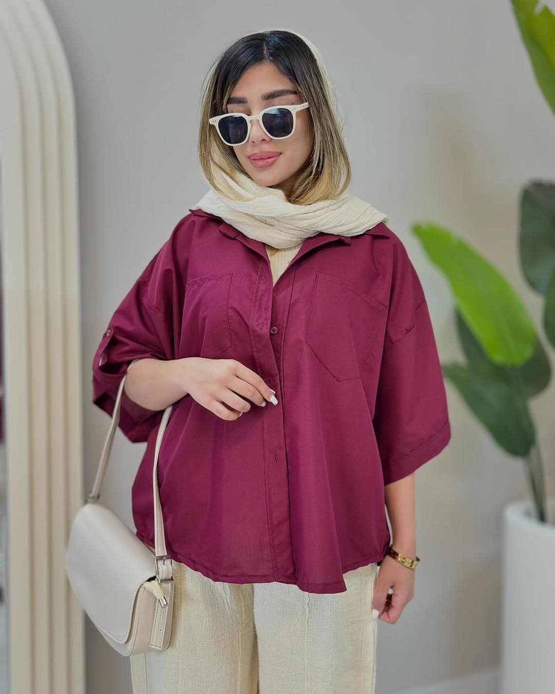 مانتو شوميزي نيلي T كد 14675 — تصویر ۷