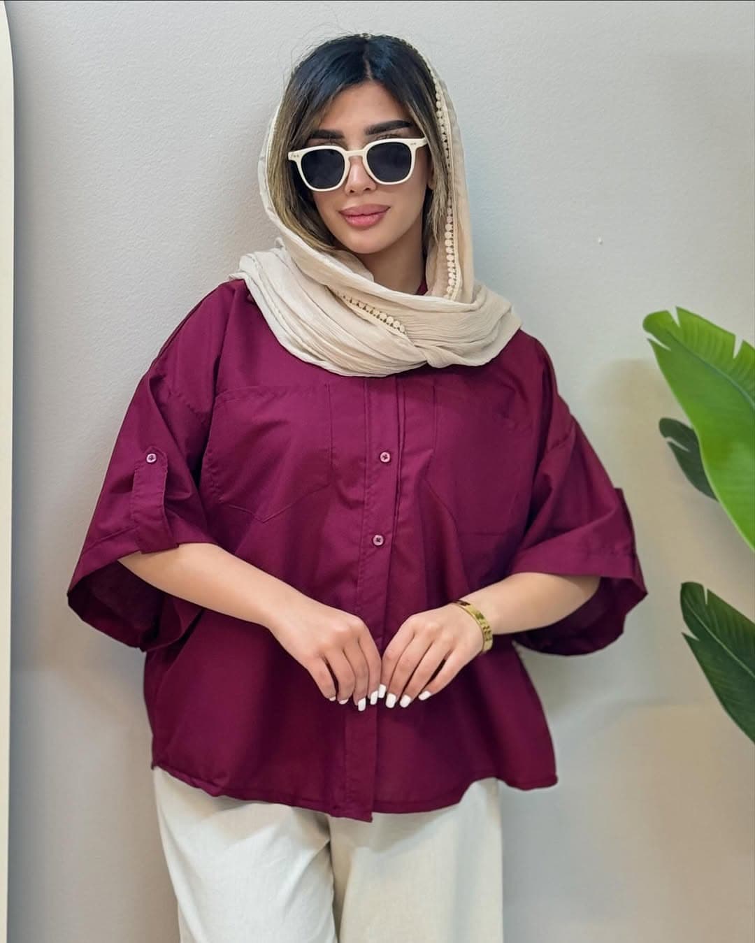 مانتو شوميزي نيلي T كد 14675 — تصویر ۲