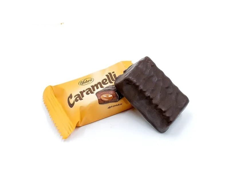 شکلات با مغز کارامل وبرو Vobro Caramelli پک 250 گرمی — تصویر ۳