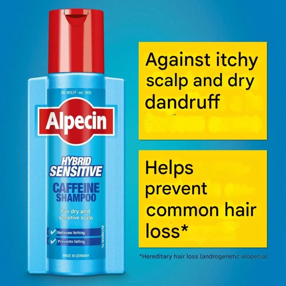 شامپو ضد ریزش Hybrid Sensitive آلپسین | Alpecin Hybrid Sensitive Caffeine Shampoo — تصویر ۲