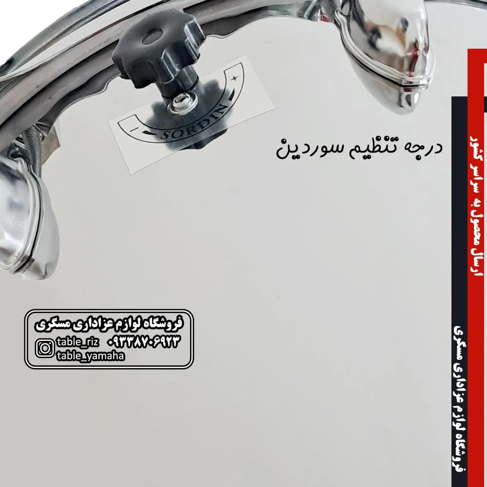 طبل ریز تام تام 30 استیل مکستور پوست طلایی — تصویر ۷