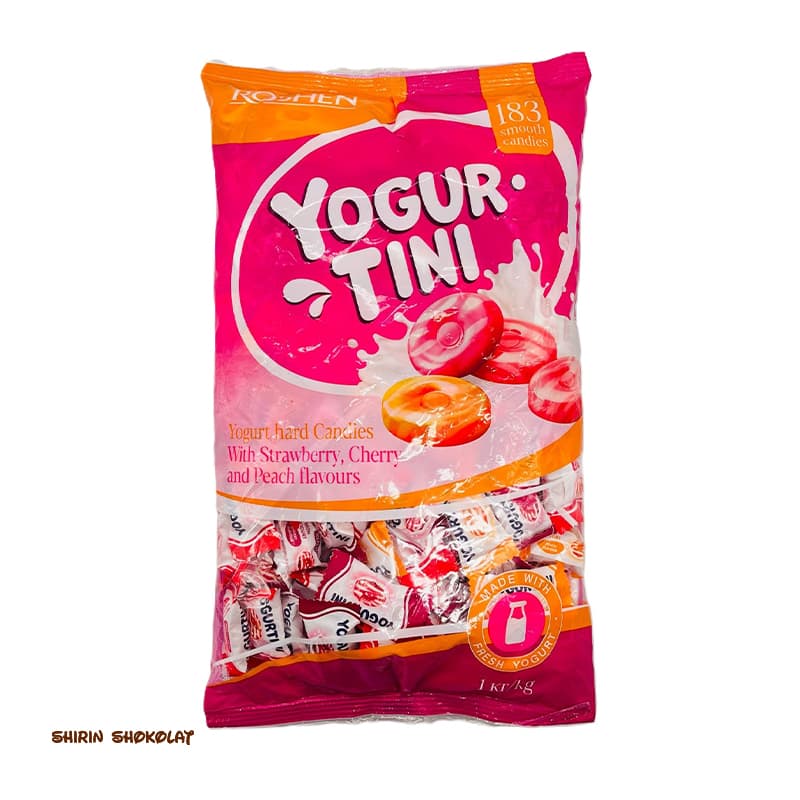 آبنبات ماست میوه‌ای میکس یوگورتینی روشن Roshen YOGURTINI پک 250 گرمی — تصویر ۲