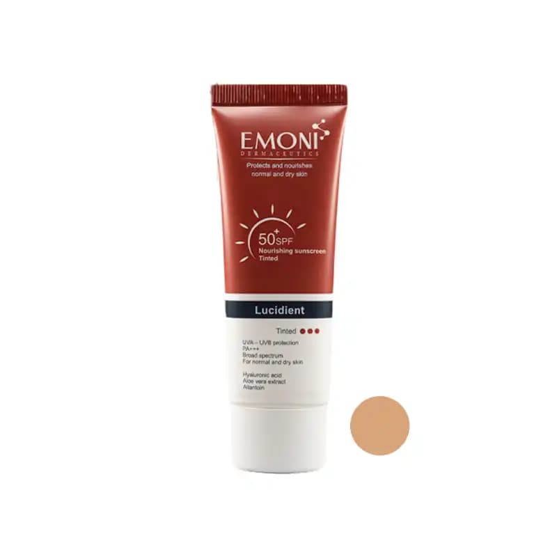 کرم ضد آفتاب رنگی پوست نرمال تا خشک امونی مدل Lucidient SPF50