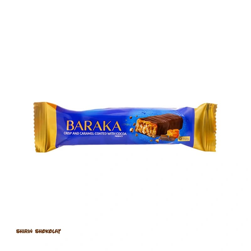 شکلات باراکا Baraka با مغز کارامل و بیسکویت وزن 28 گرم