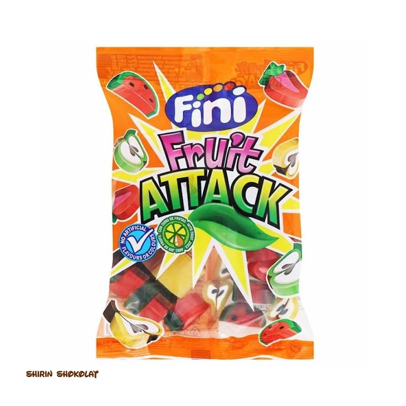 پاستیل میوه ای بدون گلوتن فینی Fini مدل Fruit Attack وزن 90 گرم