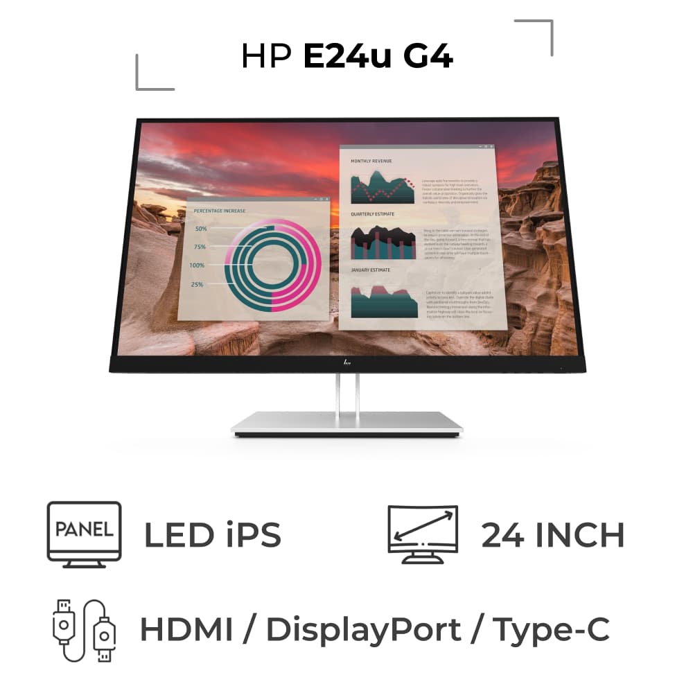 مانیتور استوک مدل HP E24i G4 سایز 24 اینچ