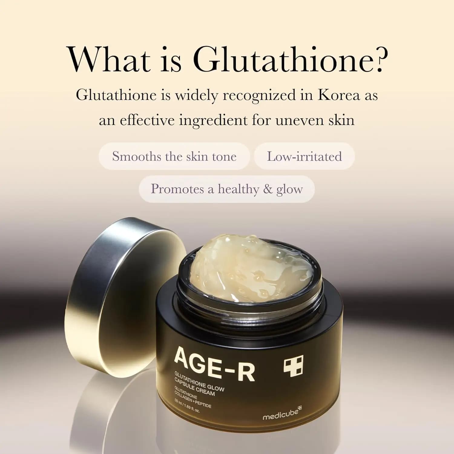 کرم کاسه‌ای کپسولی گلوتاتیون مدی کیوب 50 میلی‌لیتر (Medicube AGE-R Glutathione Glow Capsule Facial Cream) — تصویر ۴