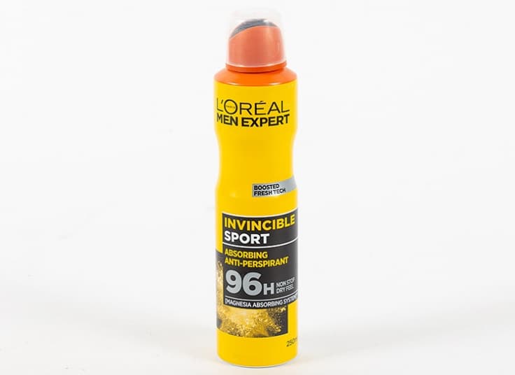 اسپری ضد تعریق اورال زرد مردانه اکسپرت من لورال 250میل Loreal Men Expert Invincible Sport