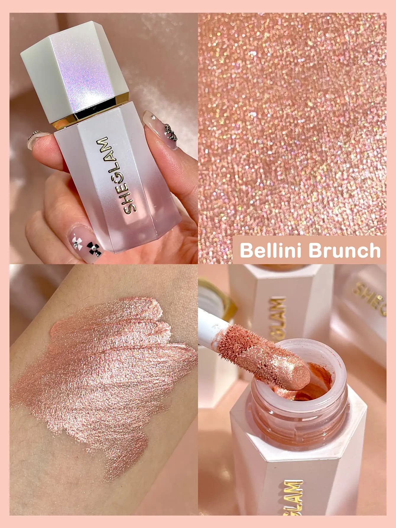 هایلایتر مایع شیگلم رنگ SHEGLAM Bellini Brunch — تصویر ۲