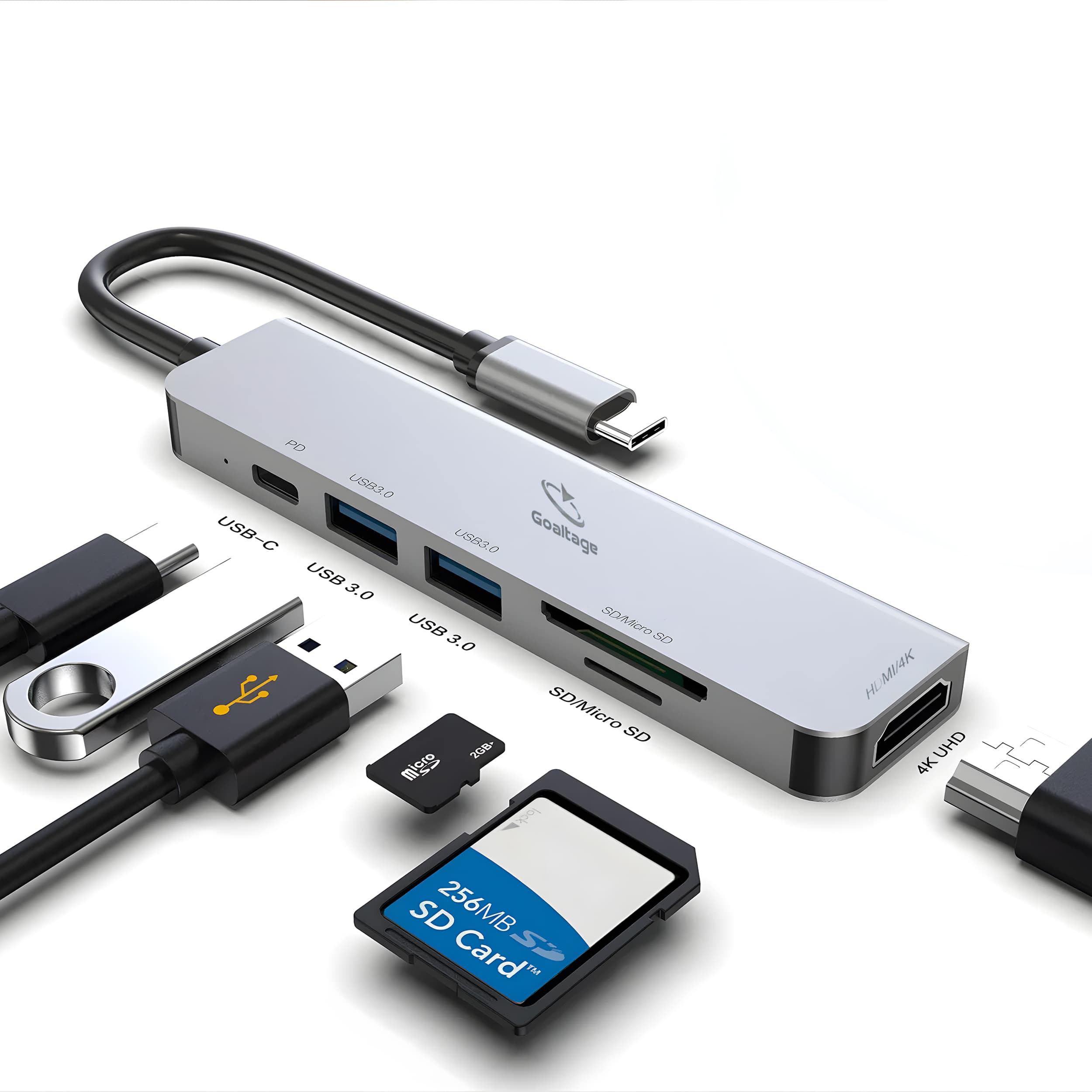هاب 6 پورت USB-C گلتیج مدل HU01 55W