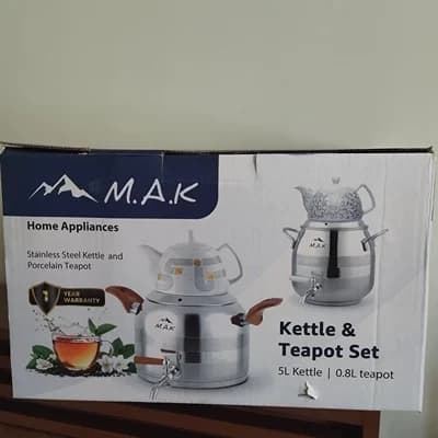 کتری و قوری 6 لیتری دسته استیل M.A.K — تصویر ۲