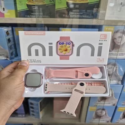 ساعت هوشمند مینی مدل KW 92 Mini به همراه 3 عدد بند اضافه