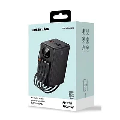پاوربانک 50 هزار گرین لاین 22/5W وات فست شارژ اورجینال مدل GREEN LION CK-105