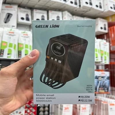 پاوربانک 50 هزار گرین لاین 22/5W وات فست شارژ اورجینال مدل GREEN LION CK-105 — تصویر ۳