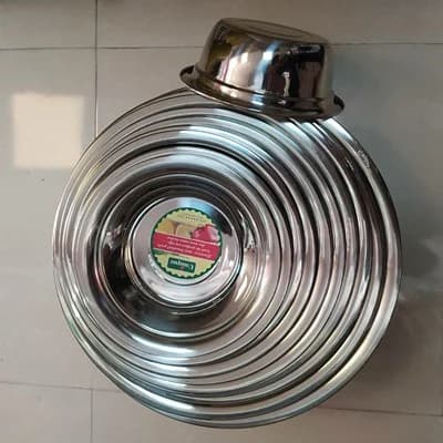 لگن استیل یونیک 11 پارچه اصل لبه دار (اقساطی) — تصویر ۲