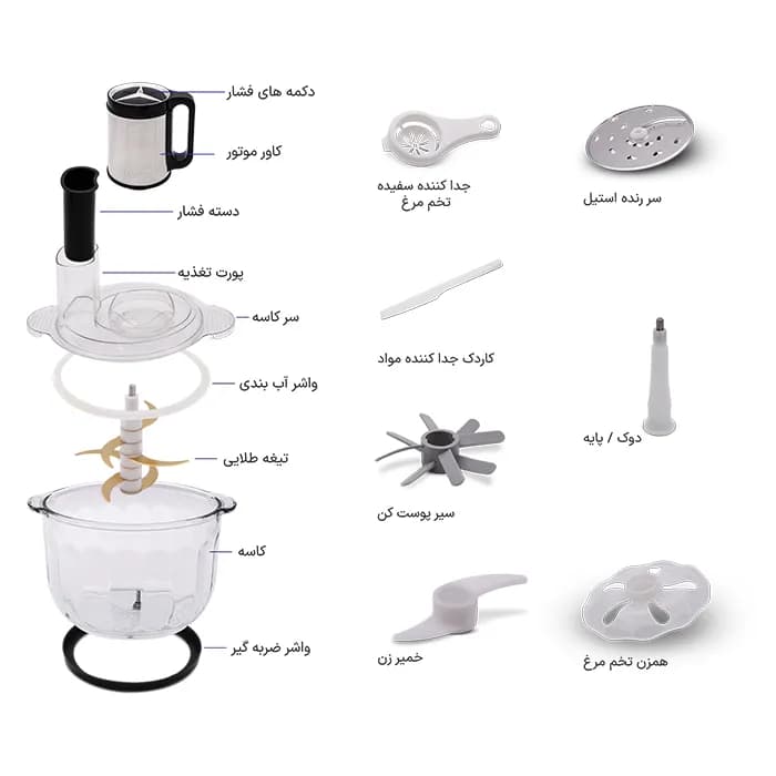 خردکن 5 لیتری دانمور مدل 1007 با 2 سال گارانتی (اقساطی) — تصویر ۸