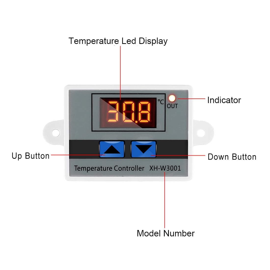 ترموستات DC 12V XH-W3001 — تصویر ۲