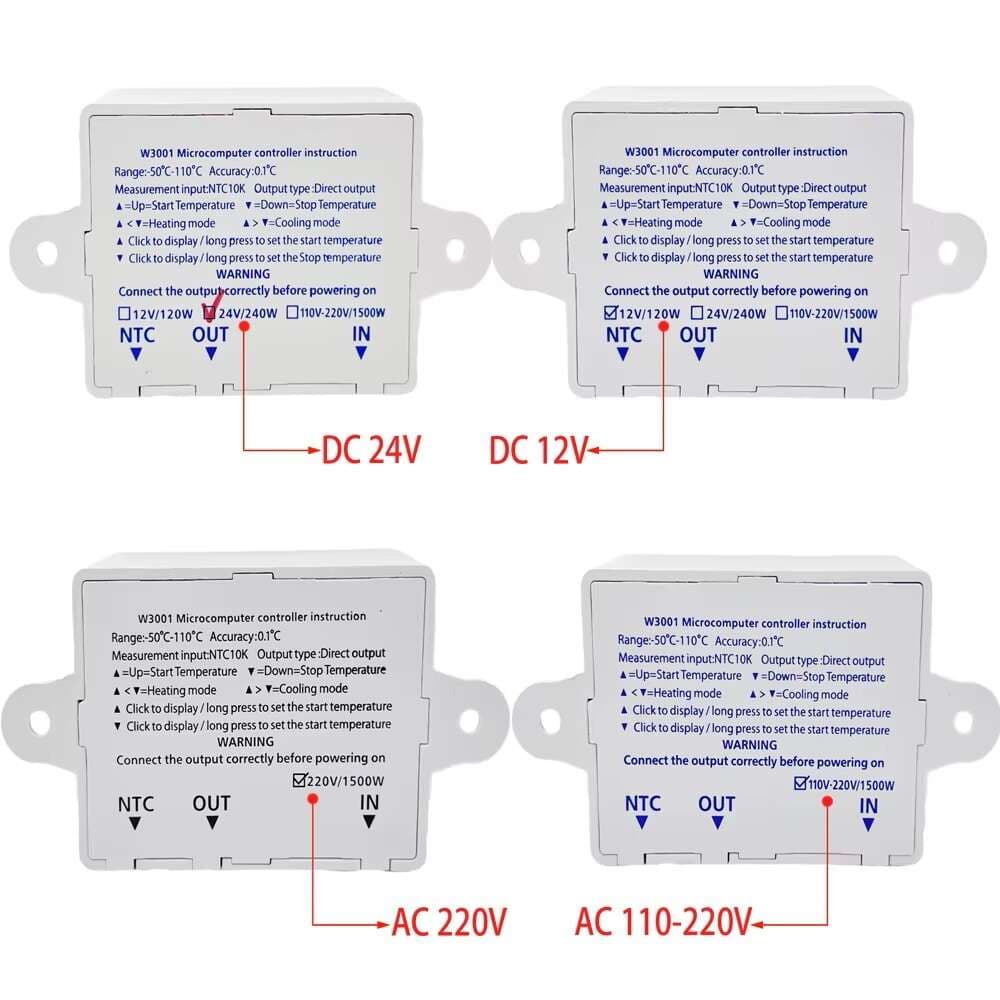 ترموستات DC 12V XH-W3001 — تصویر ۱۱