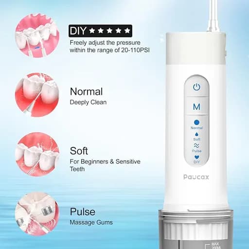 واترجت دندان بی‌سیم قابل حمل PAUCAX — تصویر ۲