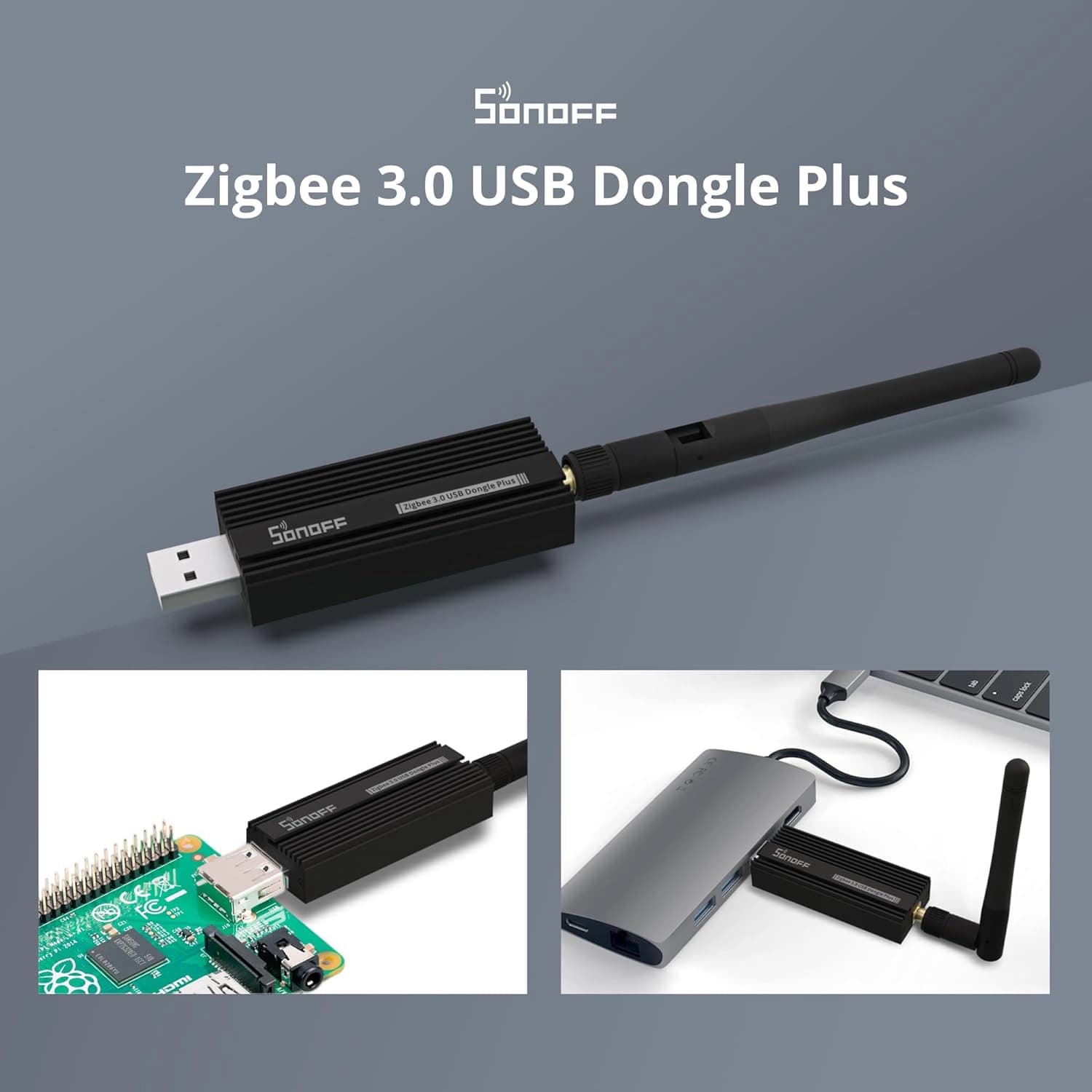 دانگل USB SONOFF Zigbee 3.0 Plus Gateway، گیت وی USB جهانی Zigbee با آنتن برای دستیار خانگی — تصویر ۷