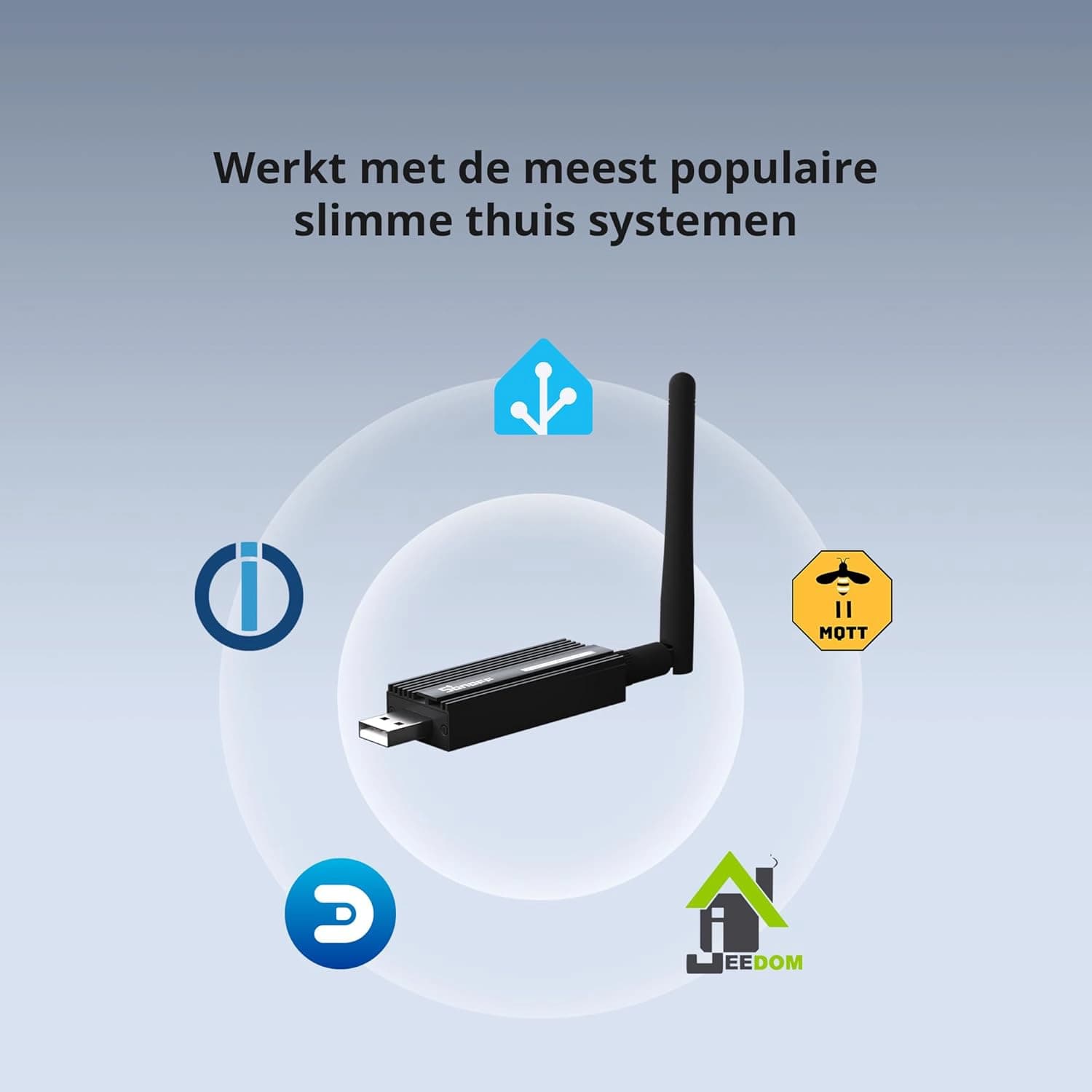 دانگل USB SONOFF Zigbee 3.0 Plus Gateway، گیت وی USB جهانی Zigbee با آنتن برای دستیار خانگی — تصویر ۳