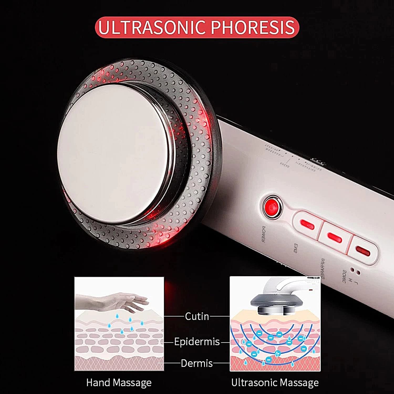 ماساژور بدن CARER SPARK EMS،مدل Massage-2022 دستگاه 3 کاره اولتراسونیک EMS برای رفع سلولیت، سفت کننده و فرم دهنده پوست — تصویر ۸