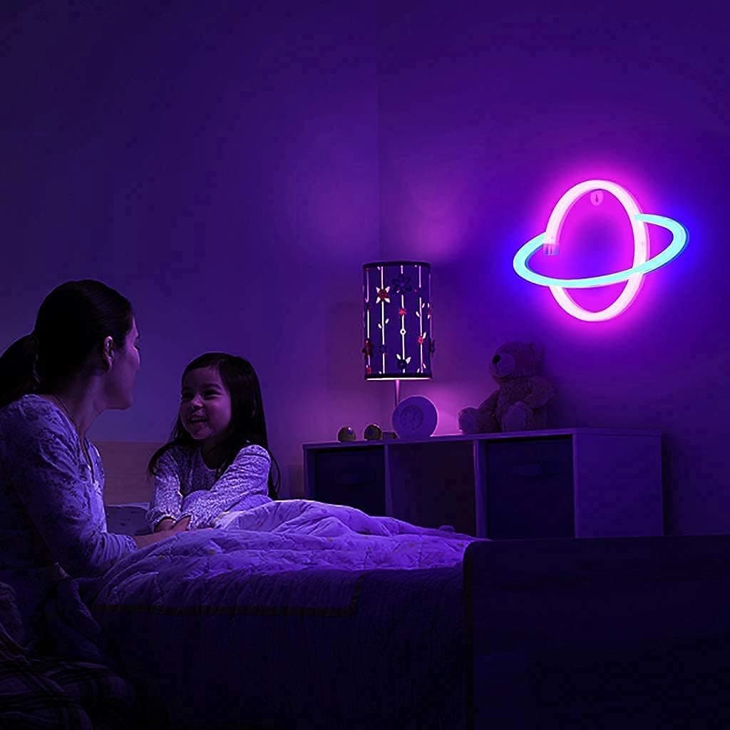 چراغ نئون ABSOK طرح سیاره زحل — تصویر ۳