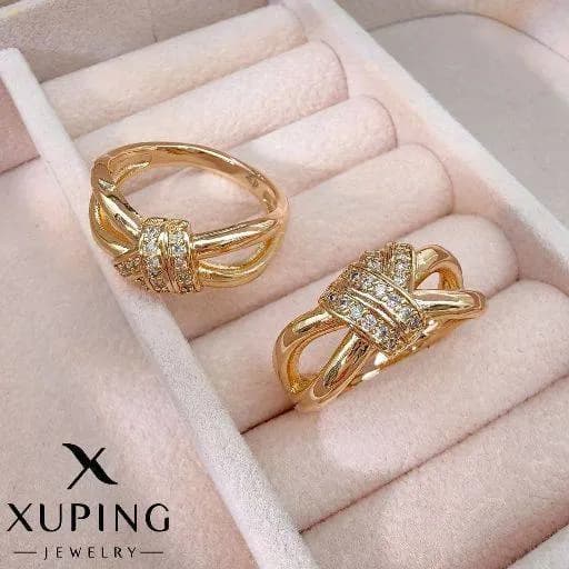 انگشتر پاپیون طرح گره آبکاری طلا ژوپینگ کد ۱۸۶۷