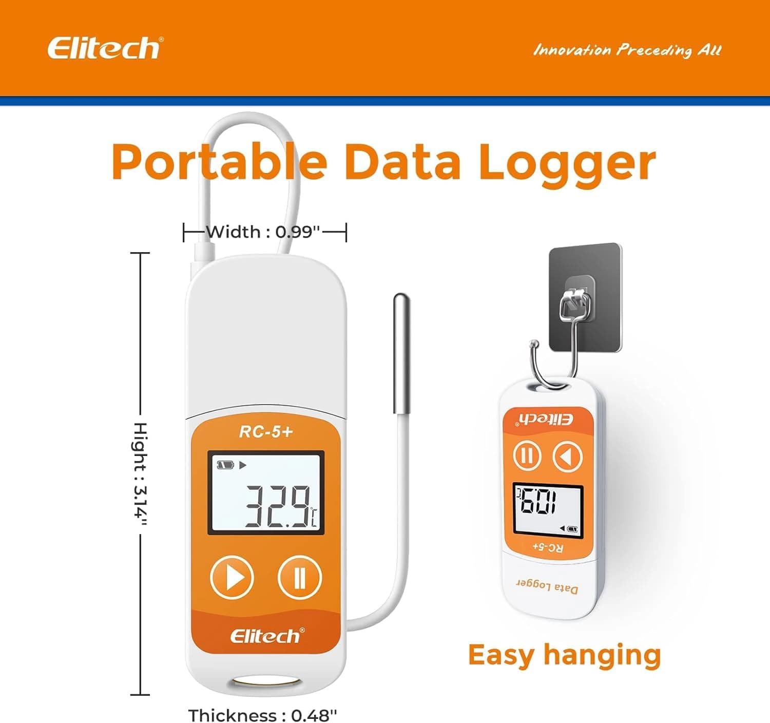دیتالاگر دمای Elitech USB مدل EN12830 خروجی PDF و CSV — تصویر ۸
