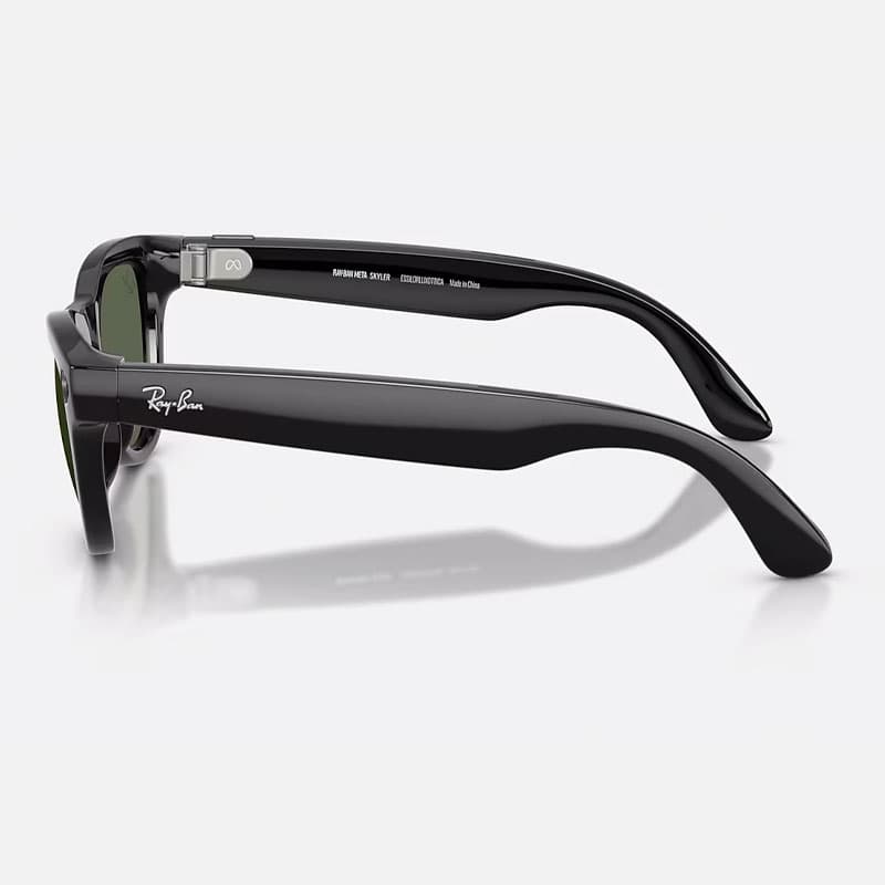 عینک هوشمند ری بن متا Ray-ban Meta Skyler Shiny Black G15 Green RW4014 – Gen 2 — تصویر ۴