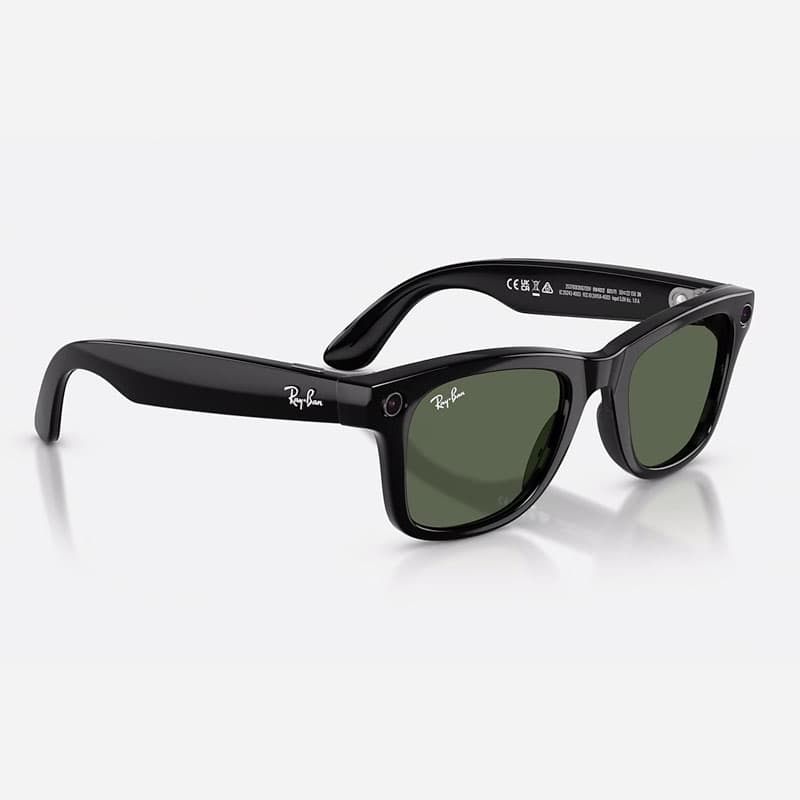 عینک هوشمند ری بن متا Ray-ban Meta Wayfarer Shiny Black G15 Green RW4012 – Gen 2 — تصویر ۴