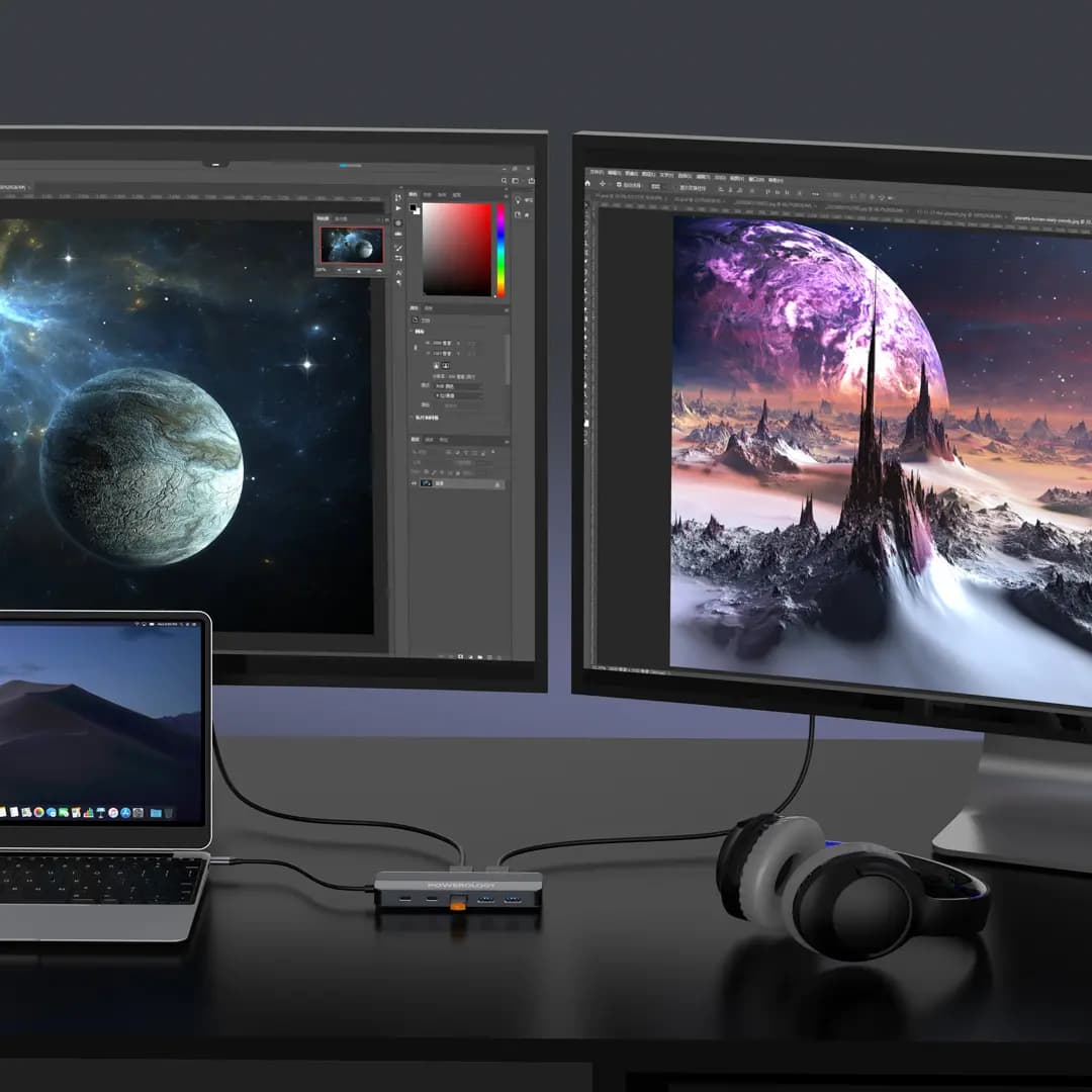 هاب 12 پورت USB-C پاورولوژی مدل PWYSTC8721GY — تصویر ۳