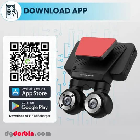 دوربین ثبت وقایع خودرو پاورولوژی Dual Lens Dash Camera P4KCAM108 — تصویر ۸