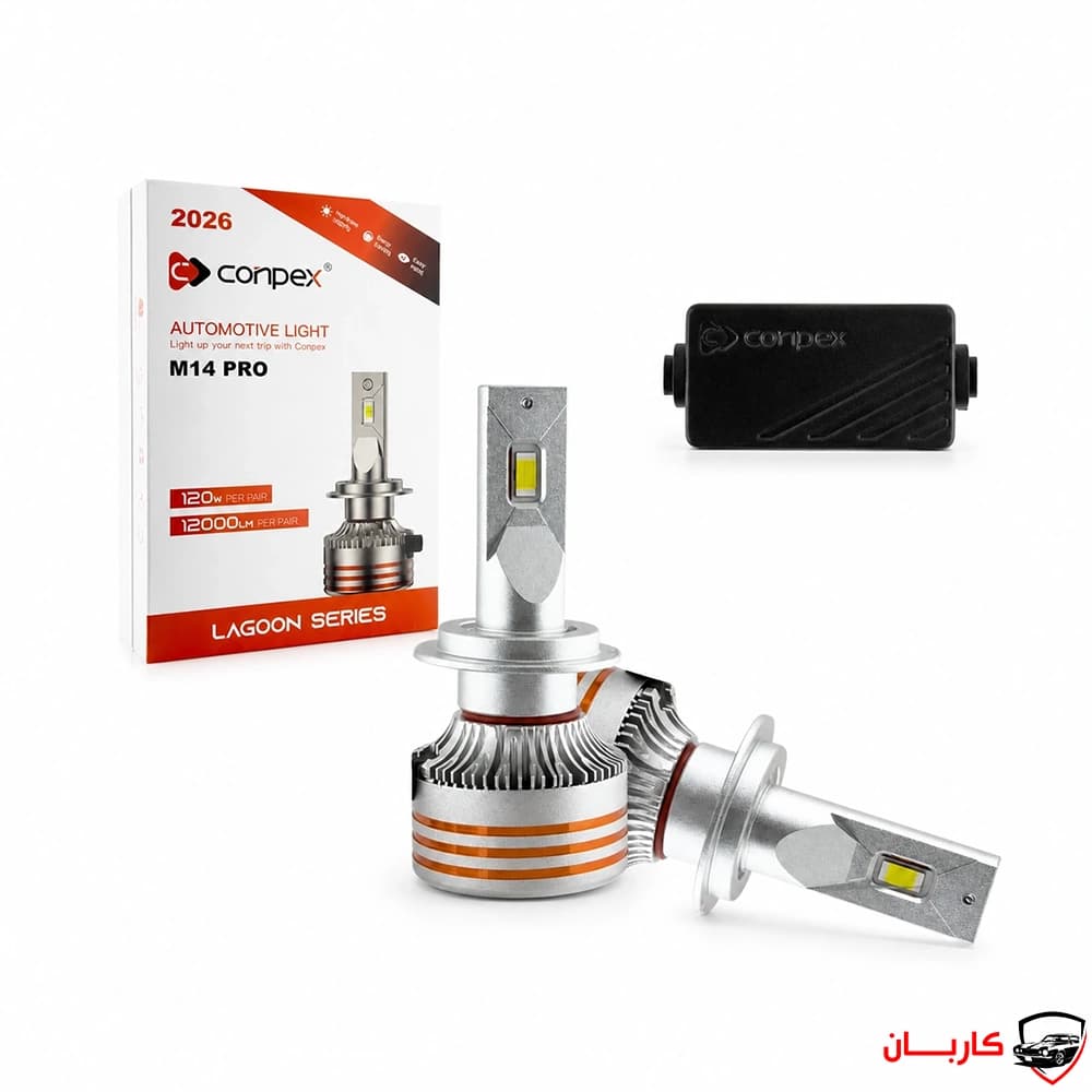 هدلایت خودرو کانپکس مدل M۱۴ PRO پایه H7 بسته دو عددی — تصویر ۲