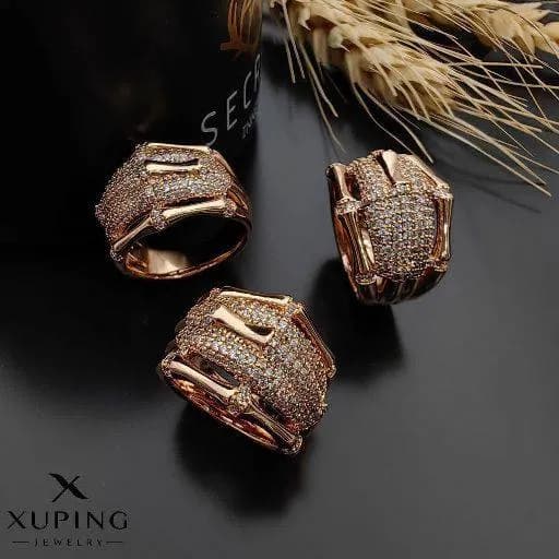 انگشتر طرح طلا پرنگین بامبو ژوپینگ کد 1325