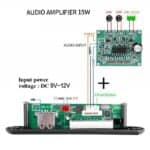 پخش کننده 12V پنلي MP3 مدل 747D با ريموت کنترل و بلوتوث — تصویر ۲