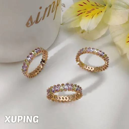 انگشتر تمام نگین رنگی ژوپینگ کد 1063