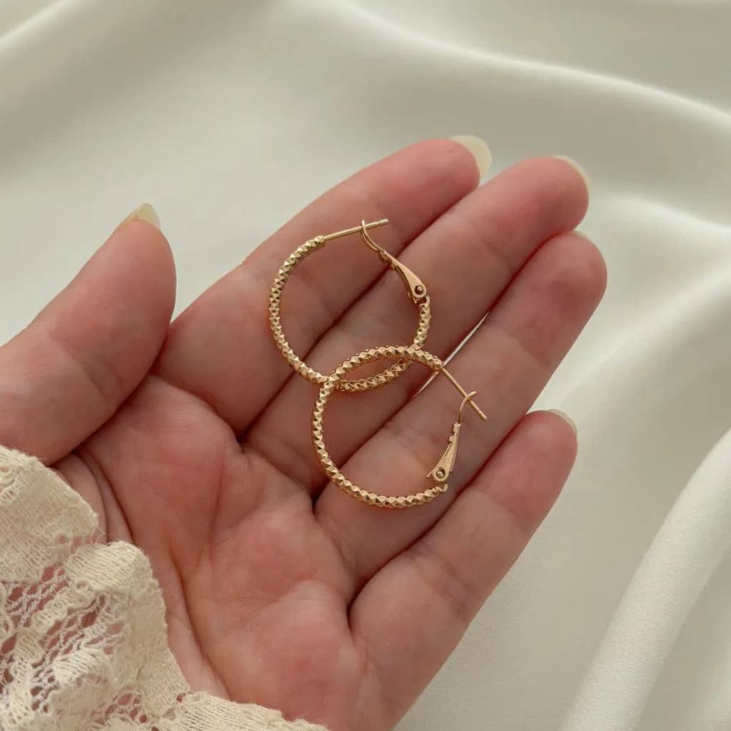 گوشواره تراشدار حلقه ای دریم کد ۳۴۸۴