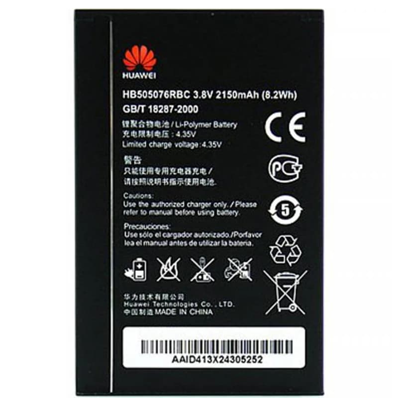 باتری موبایل هوآوی مدل HB505076RBC اورجینال با ظرفیت 2100 میلی آمپر ساعت مناسب برای گوشی های A199 / G710 / G610 / G610S / G610T / G700 / G606 / C8815 / G716 / Y600