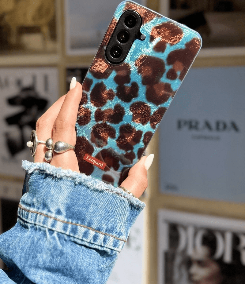 قاب پلنگی آبی گوشی موبایل سامسونگ S25 Ultra — تصویر ۵