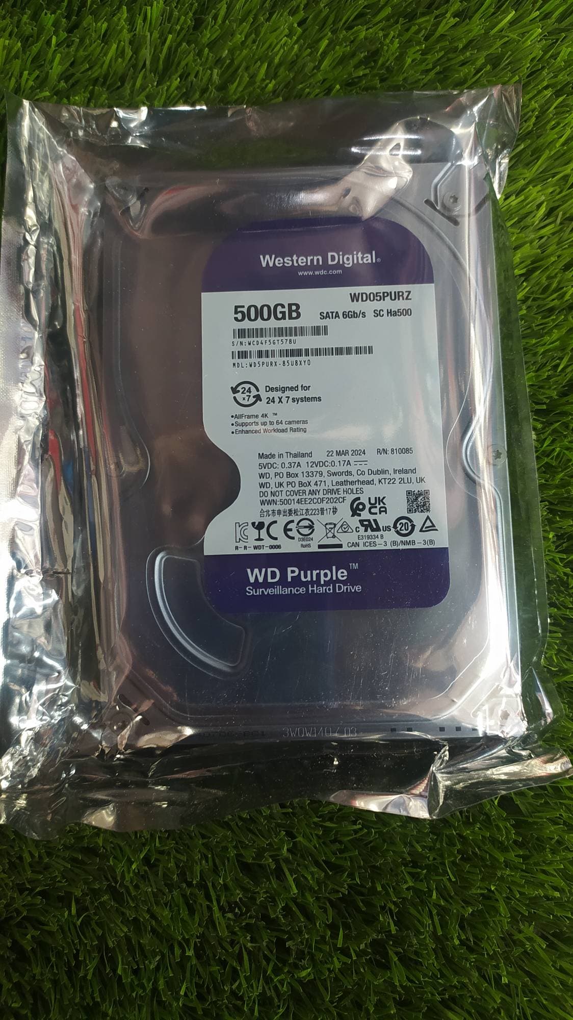 هارد 500 گیگ وستر بنفش با 6 ماه گارانتی