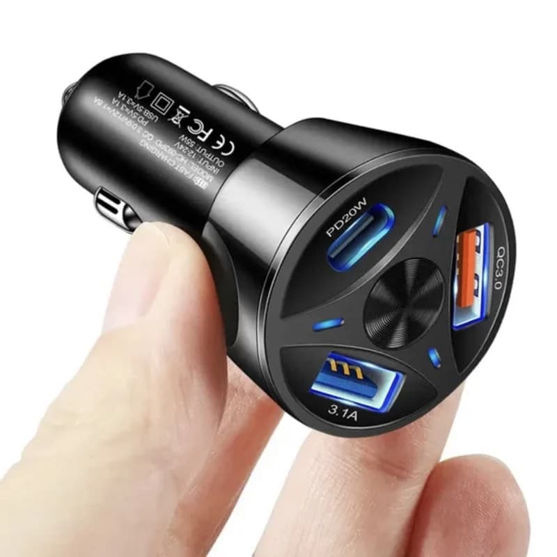 شارژر فندکی 55 وات سه پورت فرست یو مدل F054 به همراه کابل USB-C — تصویر ۷