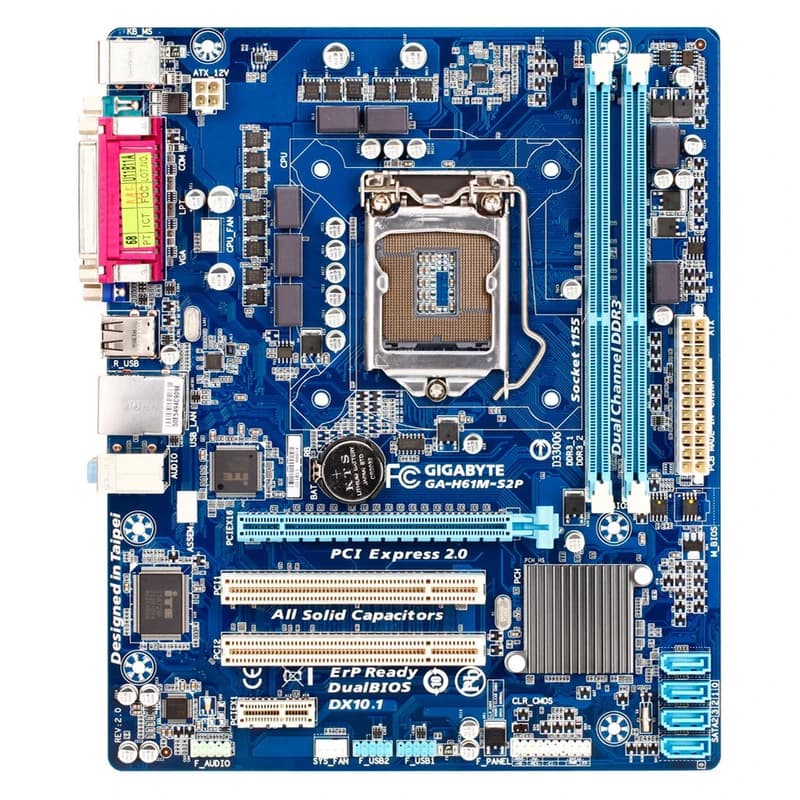 مادربرد گیگابایت GA-H61M-S2P Rev. 2.1 استوک | DDR3 و LGA1155 — تصویر ۲