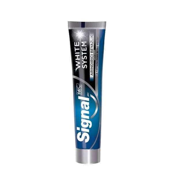خمیردندان سفید کننده ذغالی سیگنال Signal مدل(Super white)با حجم ۷۵ میل